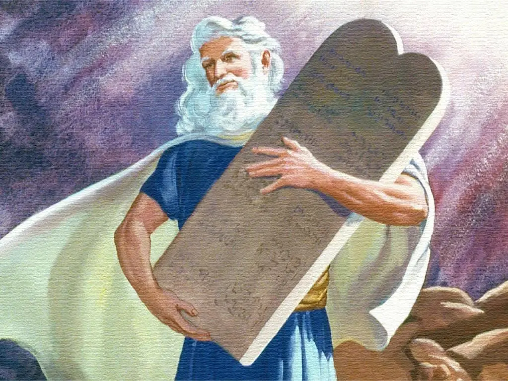 Moses carrying 10 Commandments